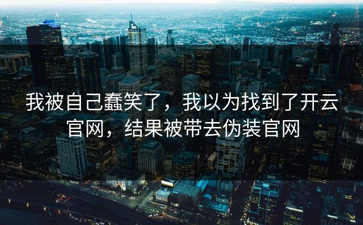 我被自己蠢笑了,我以为找到了开云官网,结果被带去伪装官网 我被自己蠢笑了,我以为找到了开云官网,结果被带去伪装官网